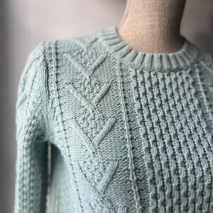 GAP Sweater - Cable-knit Sweater in mint green